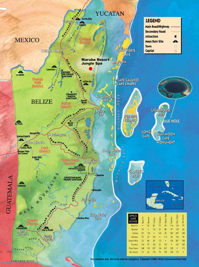 வரைபடம் புகையிலை caye பெலிஸ்