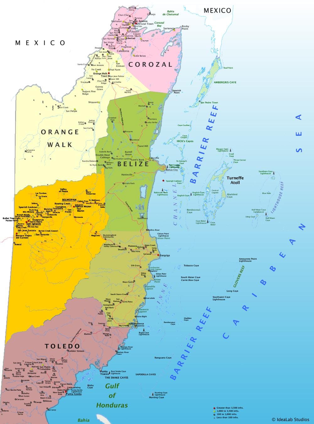 வரைபடம் பெலிஸ் கிராமத்தில்