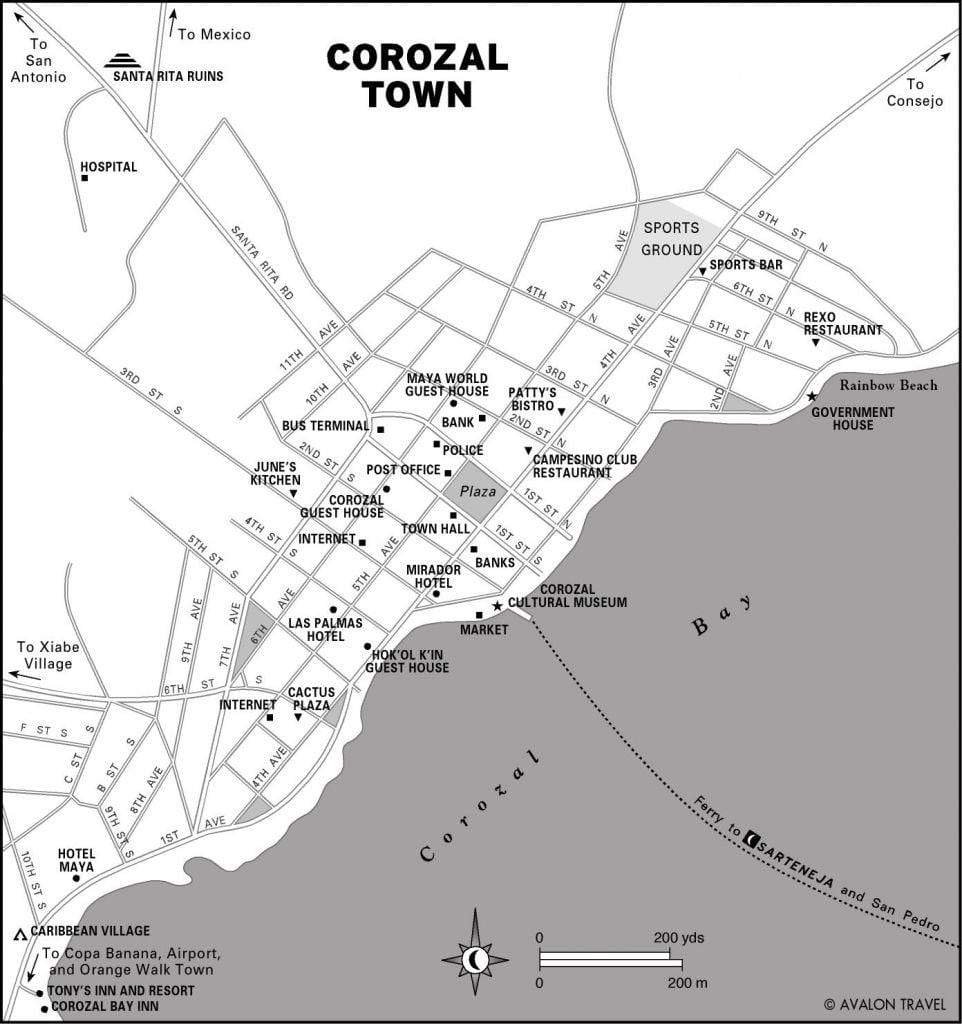 வரைபடம் corozal நகரம் பெலிஸ்