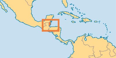 பெலிஸ் இடம் உலக வரைபடம்